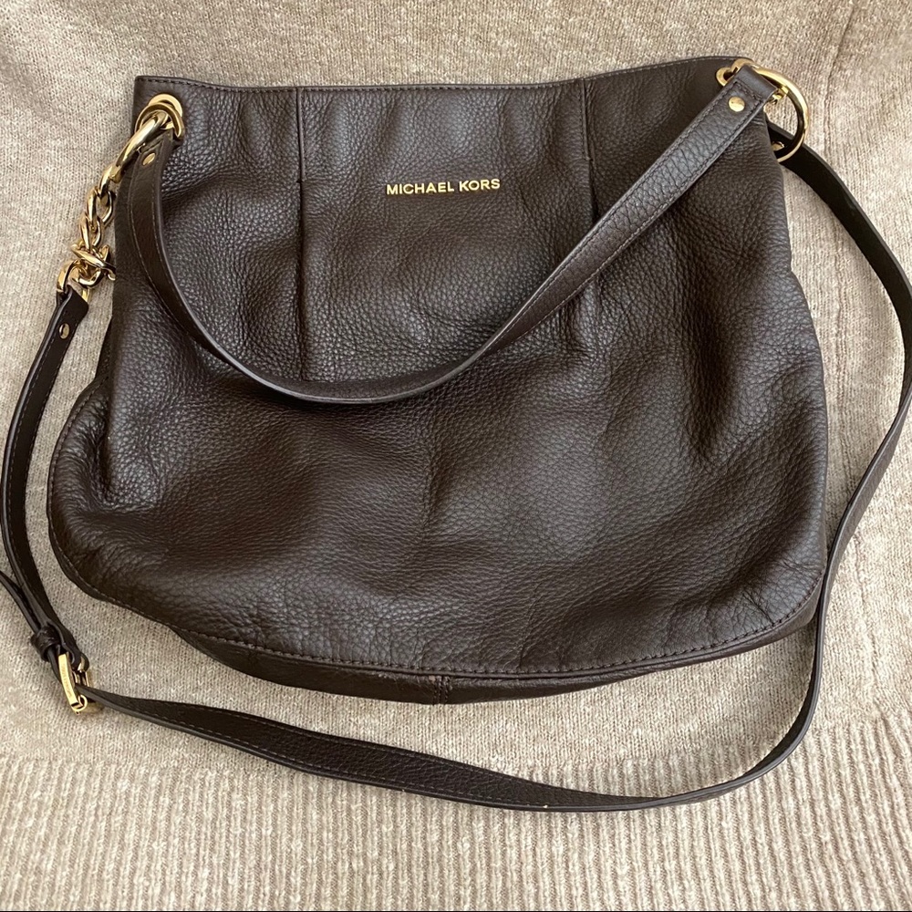 Michael Kors Brown Shoulder Bag With Chains